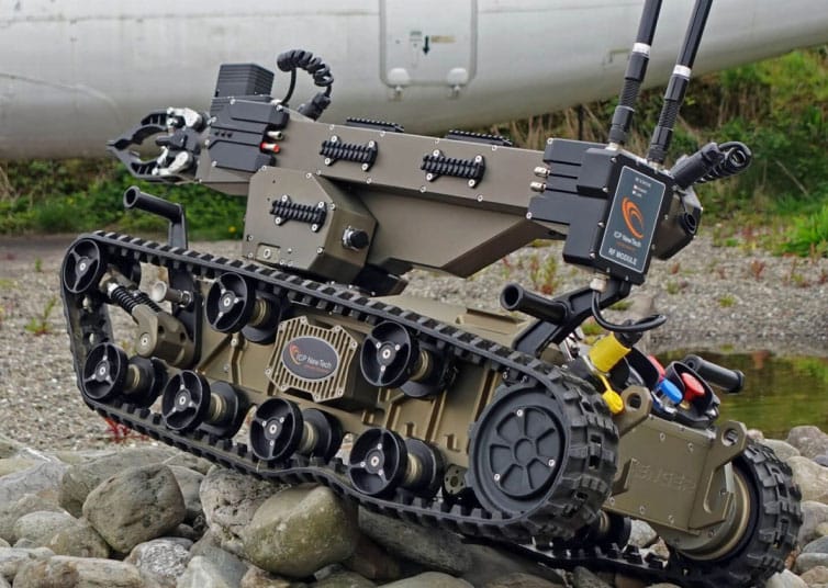 ICP NewTech UGV tracked chassis and internal components