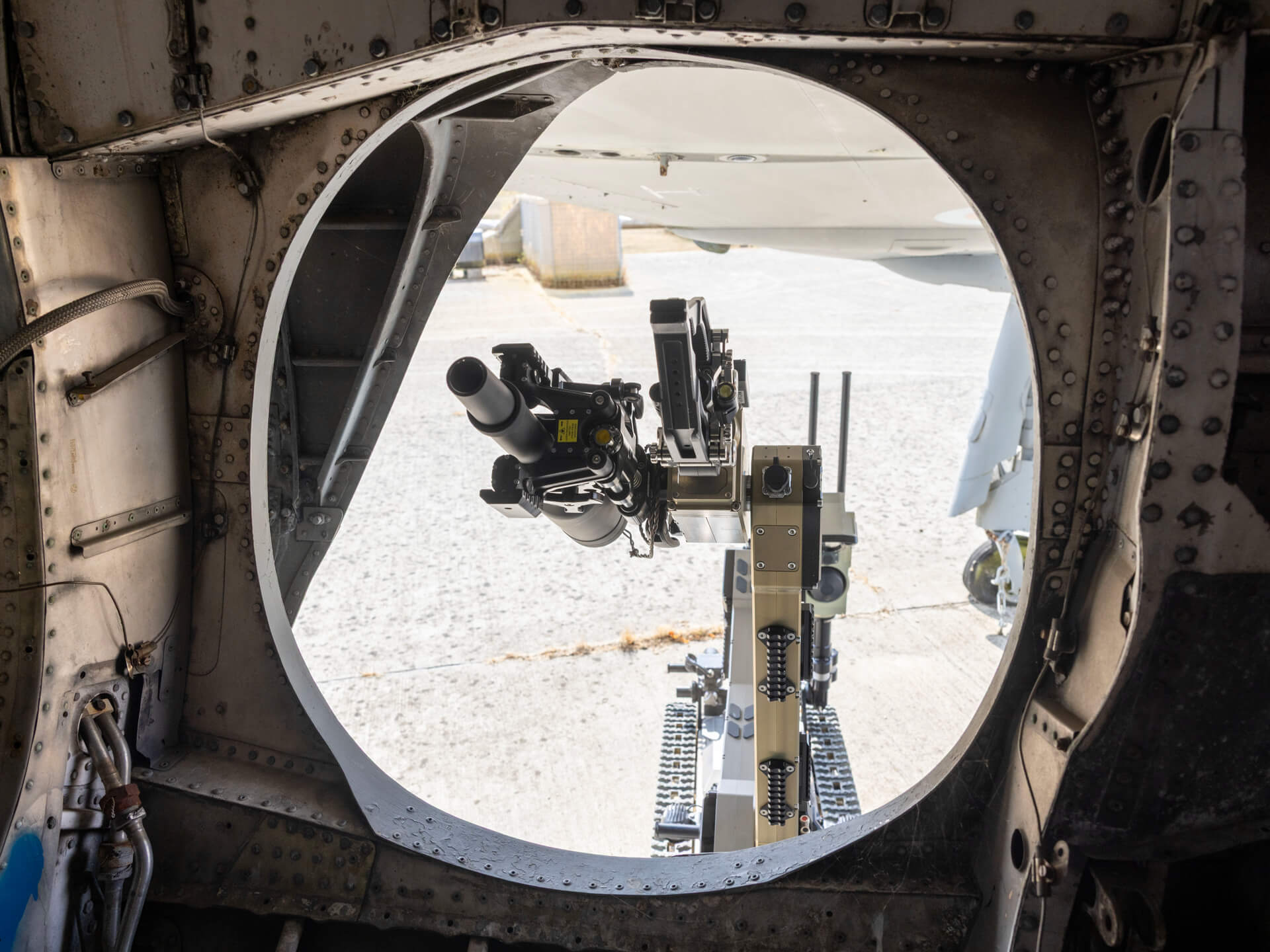 Avenger 2.0 inspects in the hull of an aircraft
