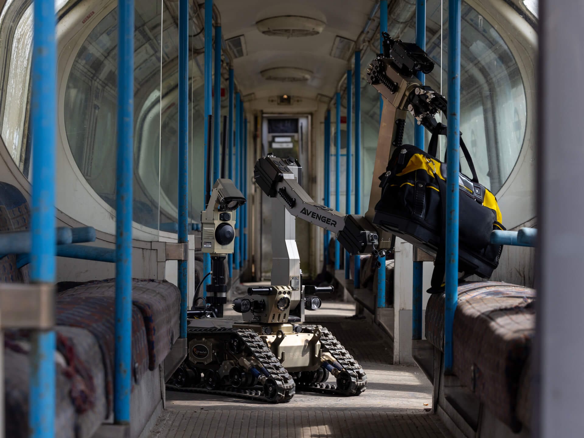 Avenger 2.0 Inspects a suspicious bag on the Underground