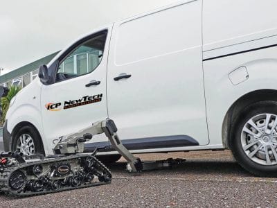 ICP NewTech support vehicle used for transporting Avenger UGV systems