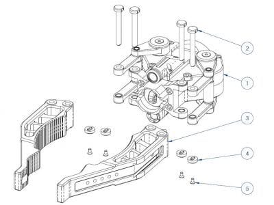 Technical illustration of ICP NewTech UGV spare parts assembly